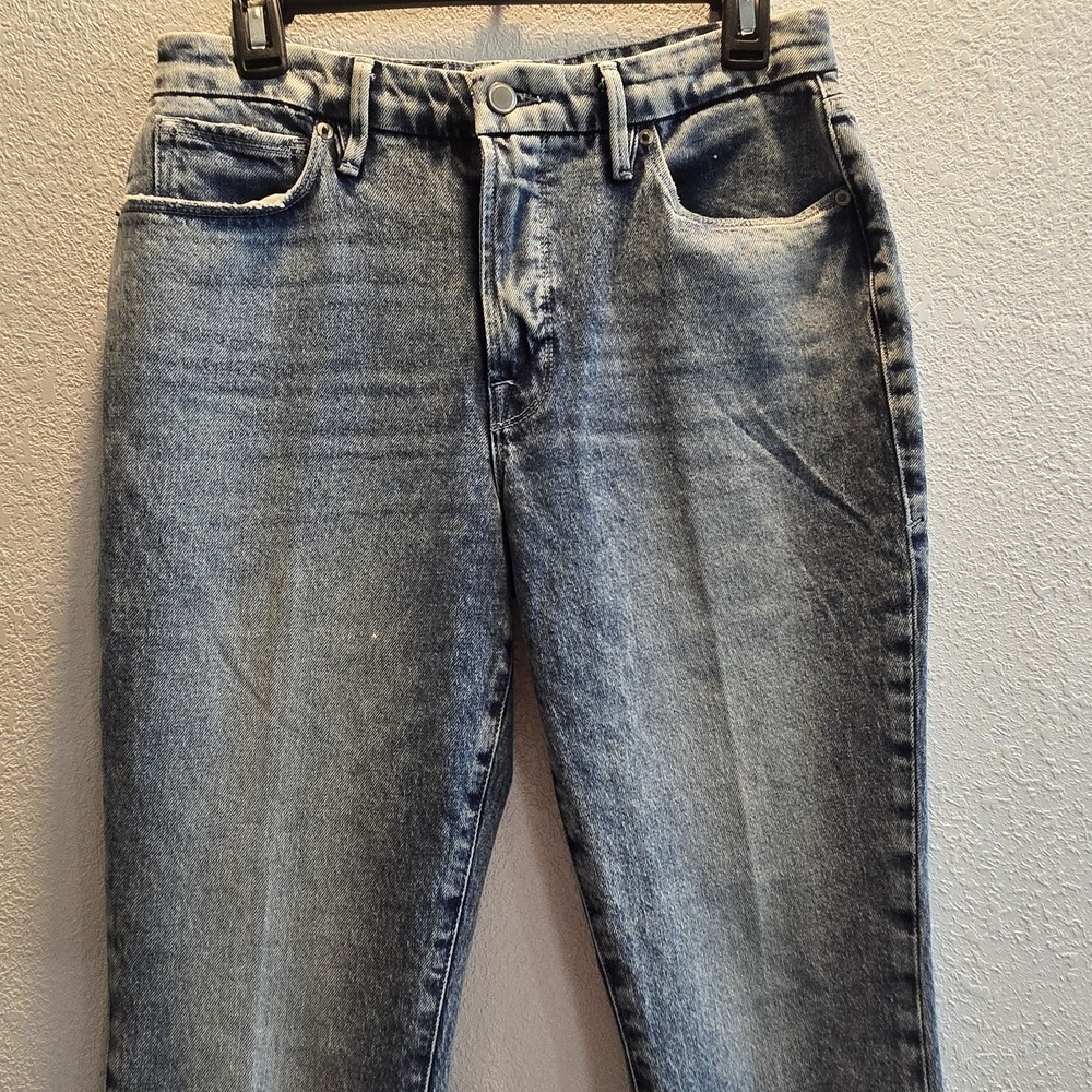 Good American High Rise Straight Jeans Women Size 2 / 26 Acid Wash Denim - Picture 13 of 13